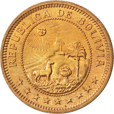 BOLIVIA, Boliviano, 1951, KM #184, MS(65-70), Bronze, 18, 2.96