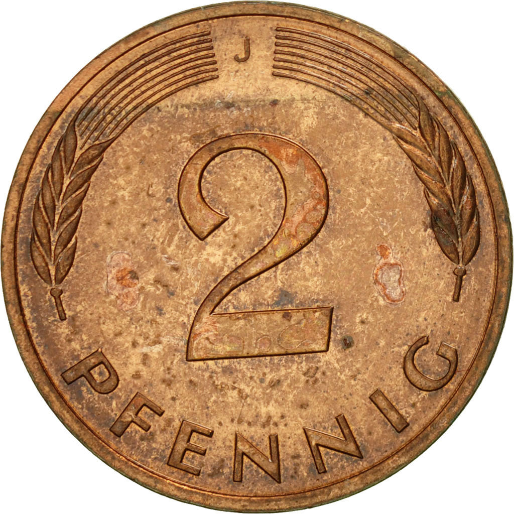 Coin, GERMANY - FEDERAL REPUBLIC, 2 Pfennig, 1984, Hambourg, EF(40-45), Copper