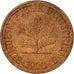 Coin, GERMANY - FEDERAL REPUBLIC, 2 Pfennig, 1990, Stuttgart, EF(40-45), Copper