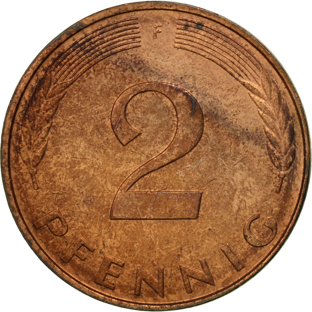 Coin, GERMANY - FEDERAL REPUBLIC, 2 Pfennig, 1990, Stuttgart, EF(40-45), Copper