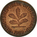 Coin, GERMANY - FEDERAL REPUBLIC, Pfennig, 1989, Stuttgart, EF(40-45), Copper