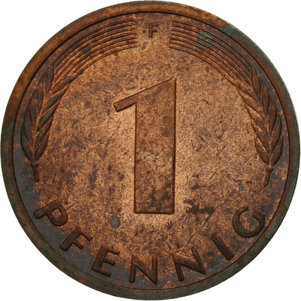 Coin, GERMANY - FEDERAL REPUBLIC, Pfennig, 1989, Stuttgart, EF(40-45), Copper