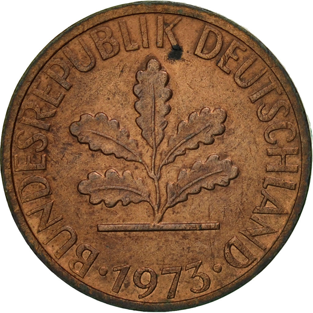 Monnaie, République fédérale allemande, Pfennig, 1973, Hambourg, TTB, Copper