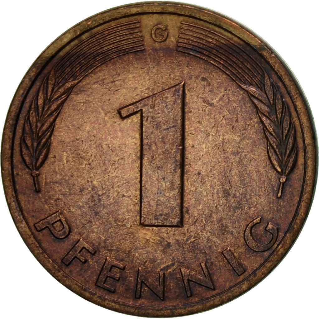 Moneta, Niemcy - RFN, Pfennig, 1979, Karlsruhe, EF(40-45), Miedź platerowana