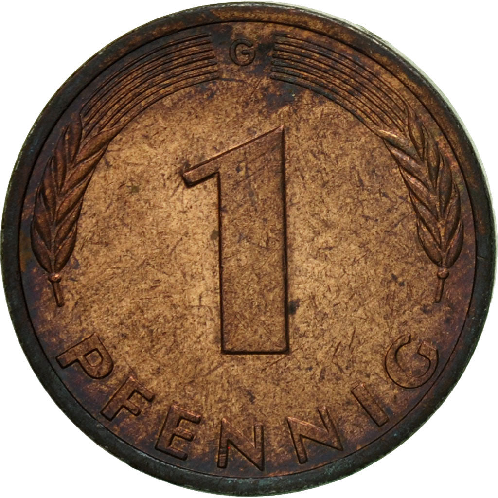 Münze, Bundesrepublik Deutschland, Pfennig, 1977, Karlsruhe, SS, Copper Plated