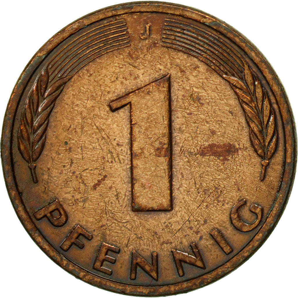 Monnaie, République fédérale allemande, Pfennig, 1977, Hambourg, TTB, Copper