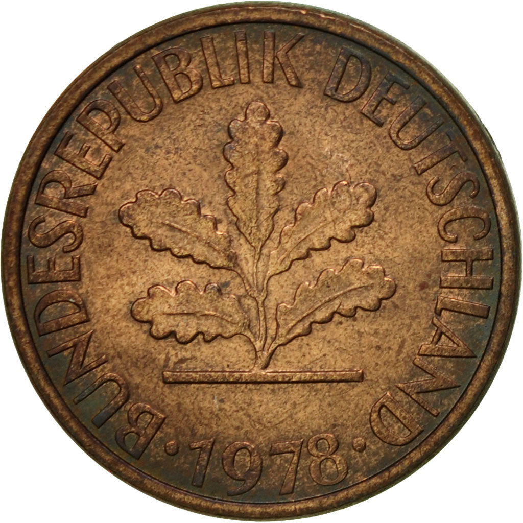 Monnaie, République fédérale allemande, Pfennig, 1978, Munich, TTB, Copper