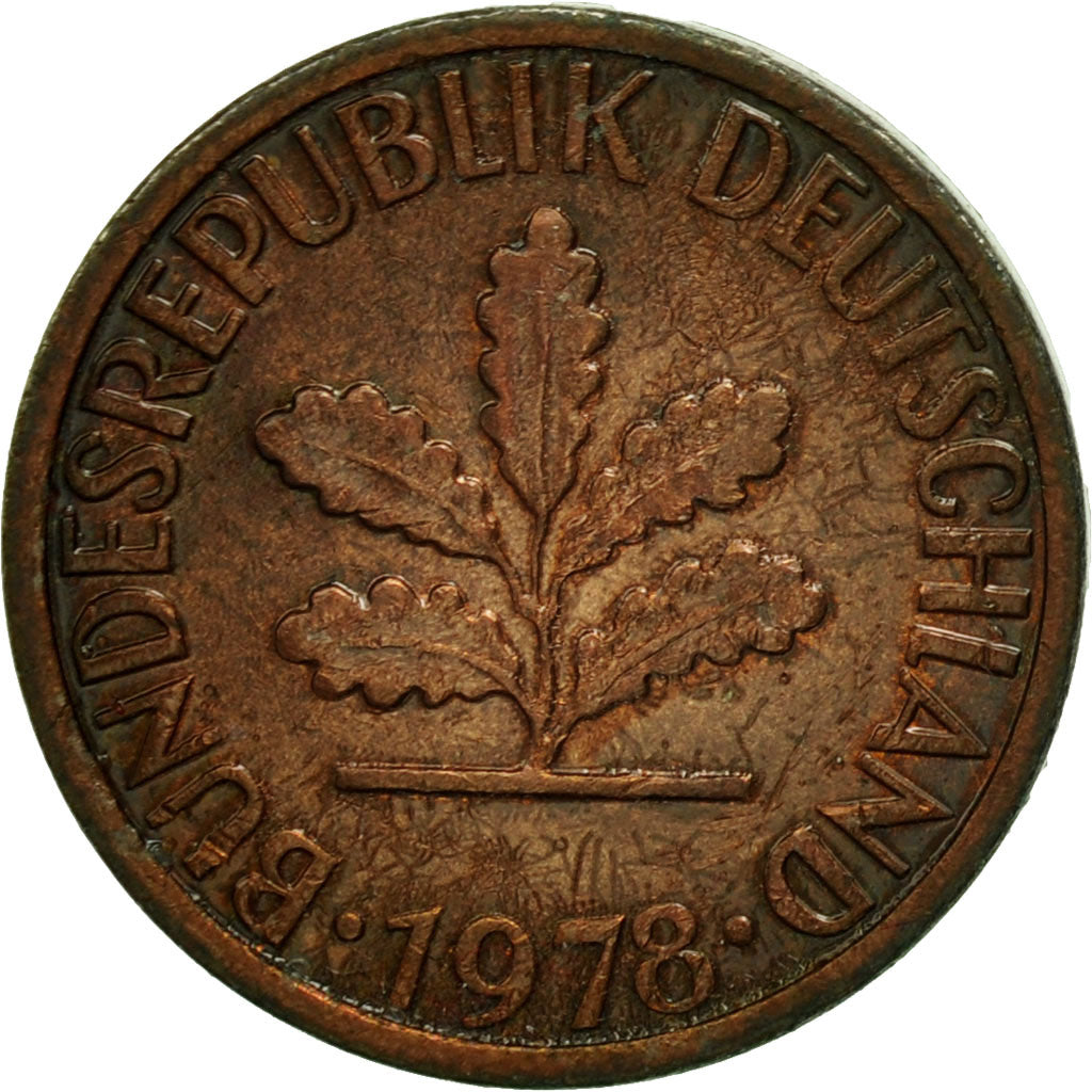 Monnaie, République fédérale allemande, Pfennig, 1978, Stuttgart, TTB, Copper