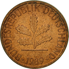 Coin, GERMANY - FEDERAL REPUBLIC, Pfennig, 1989, Munich, EF(40-45), Copper