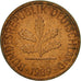Coin, GERMANY - FEDERAL REPUBLIC, Pfennig, 1989, Munich, EF(40-45), Copper