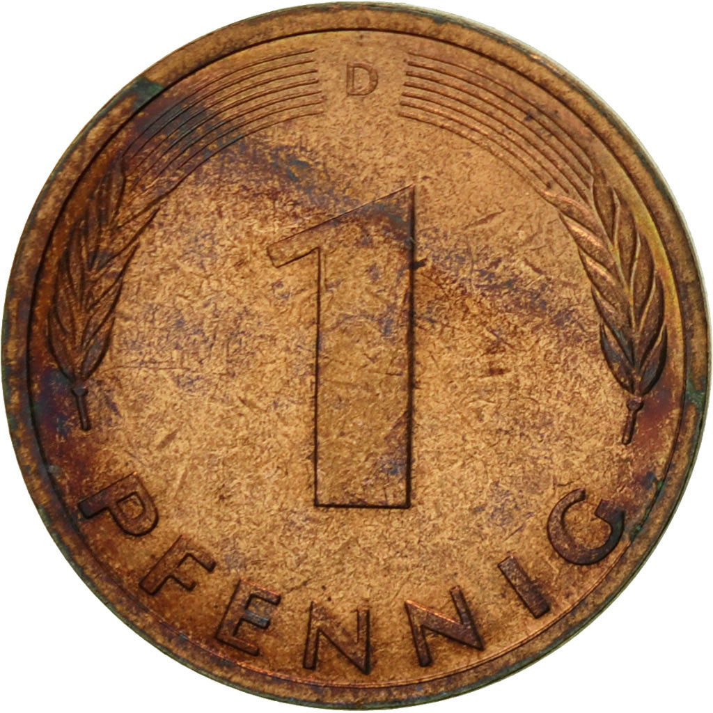 Coin, GERMANY - FEDERAL REPUBLIC, Pfennig, 1987, Munich, EF(40-45), Copper