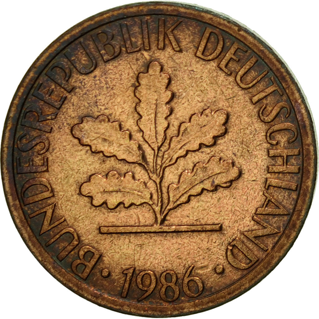 Moneta, GERMANIA - REPUBBLICA FEDERALE, Pfennig, 1986, Munich, BB, Acciaio