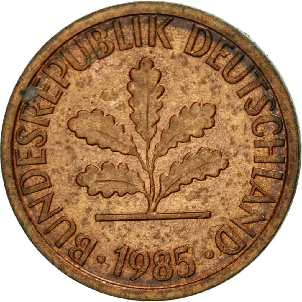 Monnaie, République fédérale allemande, Pfennig, 1985, Stuttgart, TTB, Copper