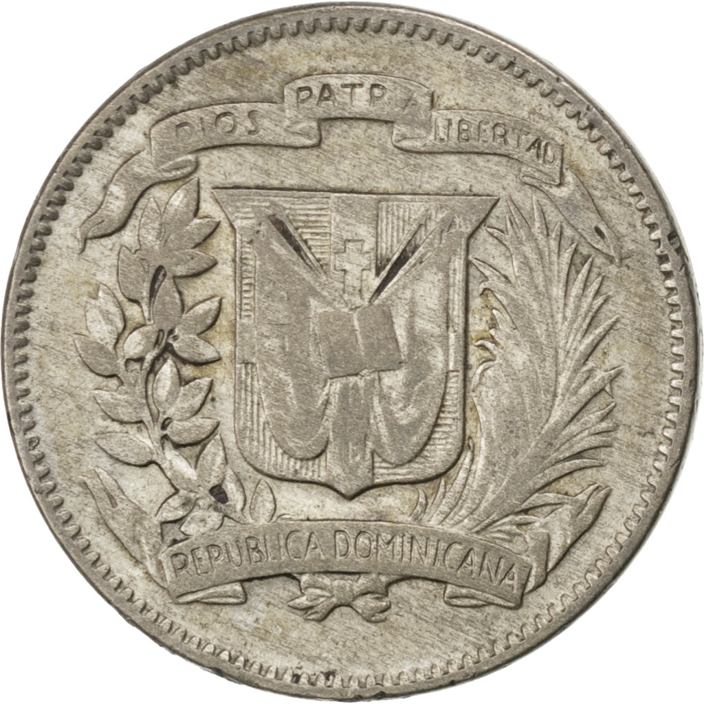 Coin, Dominican Republic, 5 Centavos, 1944, EF(40-45), Silver, KM:18a