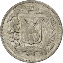 Moneda, República Dominicana, 5 Centavos, 1944, MBC, Plata, KM:18a