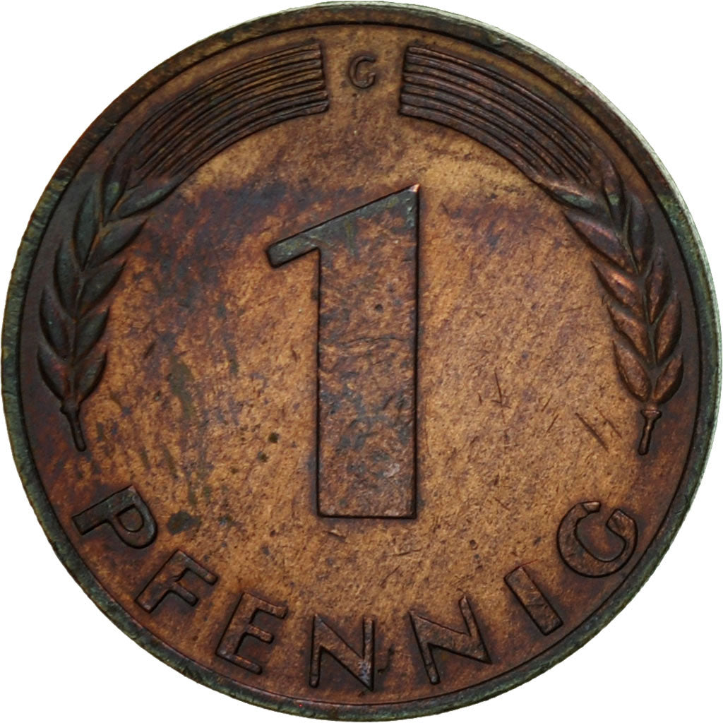 Moneta, Niemcy - RFN, Pfennig, 1966, Karlsruhe, EF(40-45), Miedź platerowana