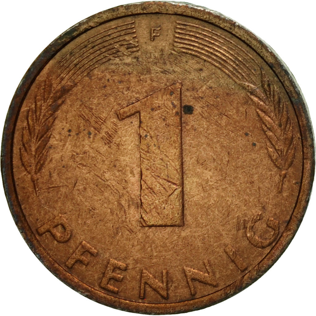 Moneta, Niemcy - RFN, Pfennig, 1975, Stuttgart, EF(40-45), Miedź platerowana