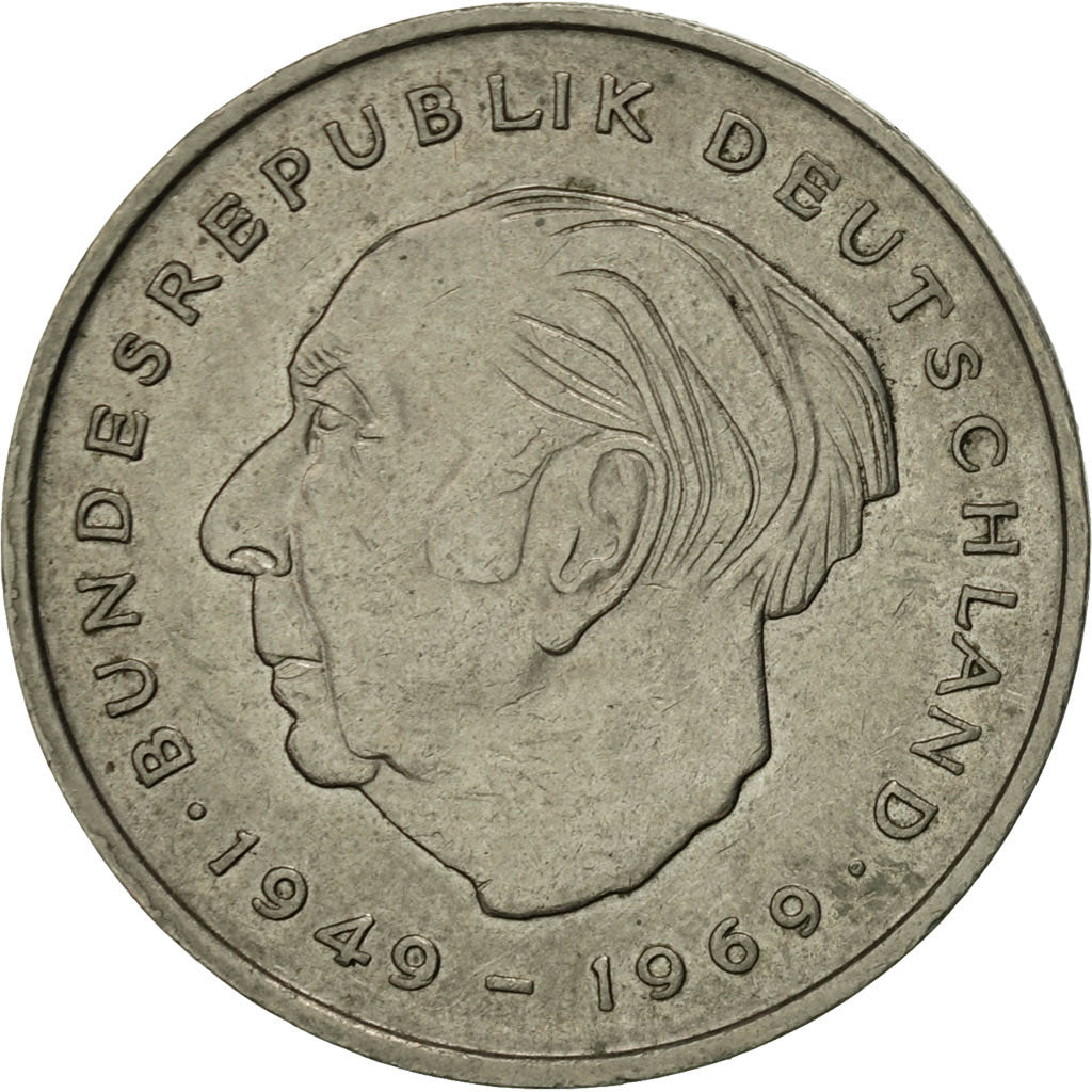 Moneta, GERMANIA - REPUBBLICA FEDERALE, 2 Mark, 1973, Karlsruhe, BB+, Nichel