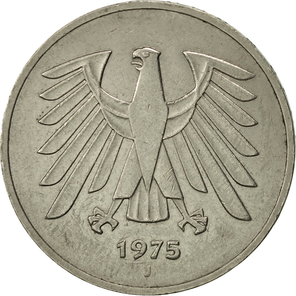 Coin, GERMANY - FEDERAL REPUBLIC, 5 Mark, 1975, Hambourg, AU(50-53)