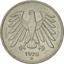 Munten, Federale Duitse Republiek, 5 Mark, 1975, Karlsruhe, ZF+, Copper-Nickel