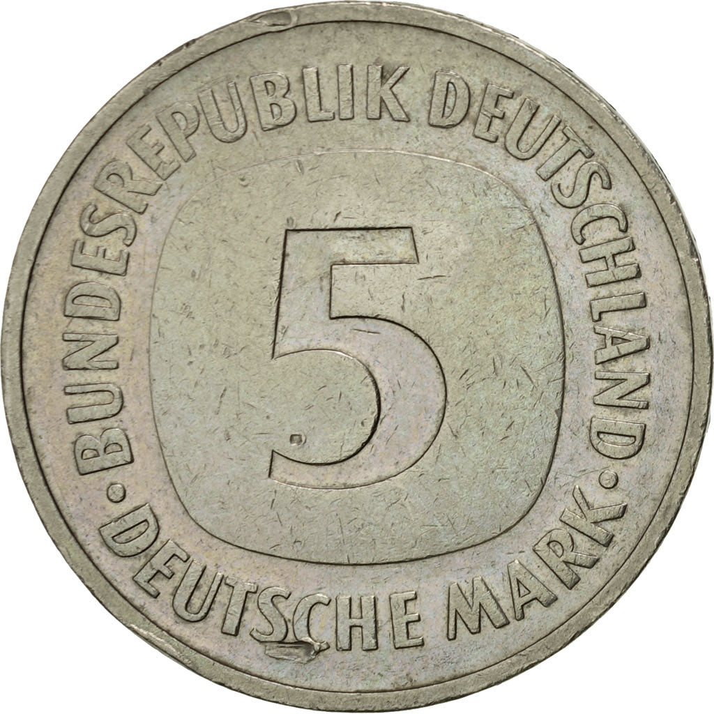 Coin, GERMANY - FEDERAL REPUBLIC, 5 Mark, 1975, Munich, AU(50-53), Copper-Nickel