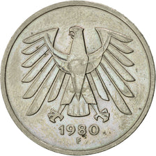 Coin, GERMANY - FEDERAL REPUBLIC, 5 Mark, 1980, Stuttgart, AU(50-53)