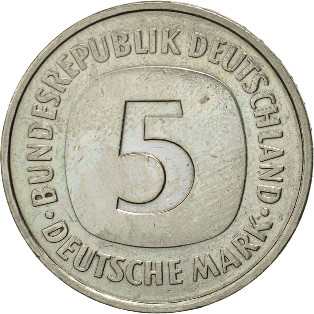 Coin, GERMANY - FEDERAL REPUBLIC, 5 Mark, 1980, Stuttgart, AU(50-53)