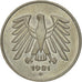 Moneta, GERMANIA - REPUBBLICA FEDERALE, 5 Mark, 1981, Munich, BB+, Nichel