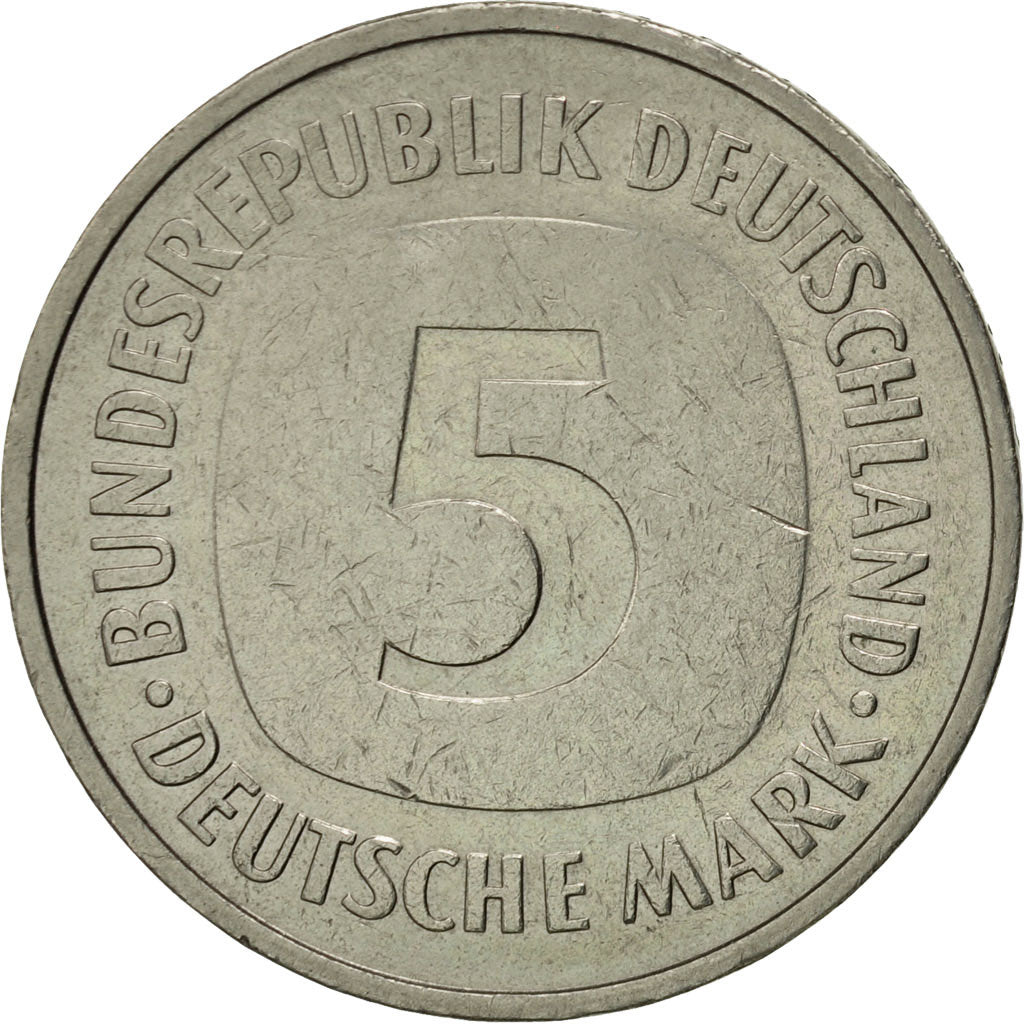 Coin, GERMANY - FEDERAL REPUBLIC, 5 Mark, 1976, Karlsruhe, AU(50-53)