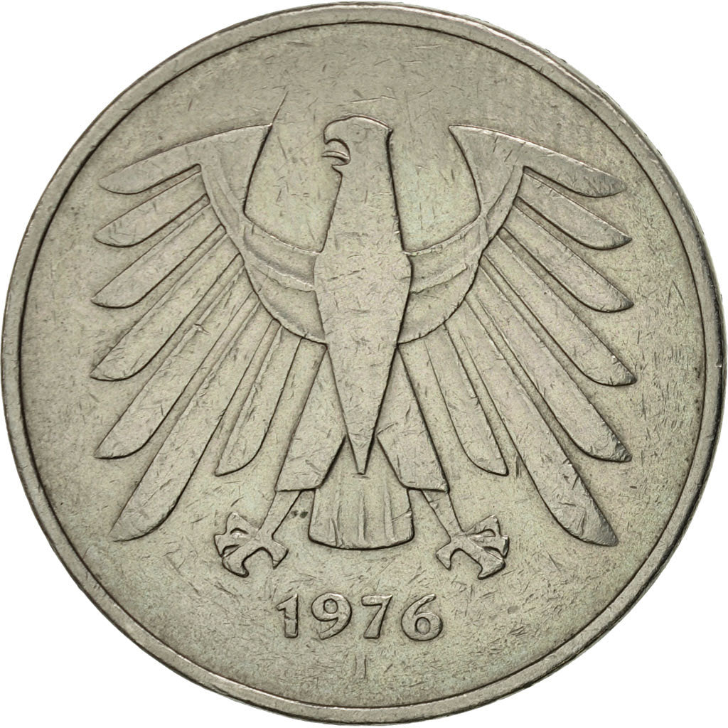 Coin, GERMANY - FEDERAL REPUBLIC, 5 Mark, 1976, Hambourg, AU(50-53)
