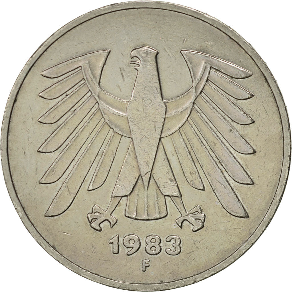 Coin, GERMANY - FEDERAL REPUBLIC, 5 Mark, 1983, Stuttgart, AU(50-53)