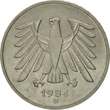 Coin, GERMANY - FEDERAL REPUBLIC, 5 Mark, 1984, Munich, AU(50-53), Copper-Nickel