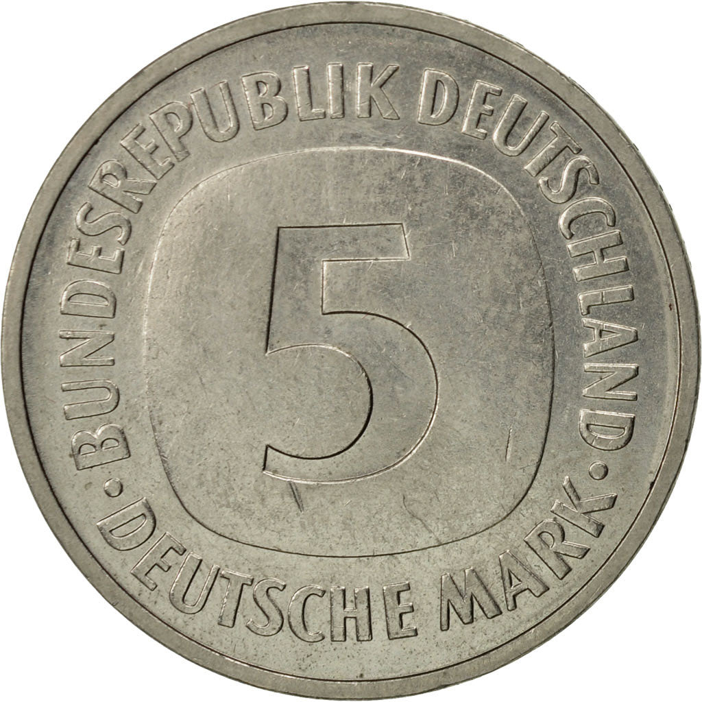 Coin, GERMANY - FEDERAL REPUBLIC, 5 Mark, 1984, Munich, AU(50-53), Copper-Nickel