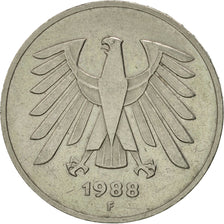 GERMANY - FEDERAL REPUBLIC, 5 Mark, 1988, Stuttgart, AU(50-53), Copper-Nickel