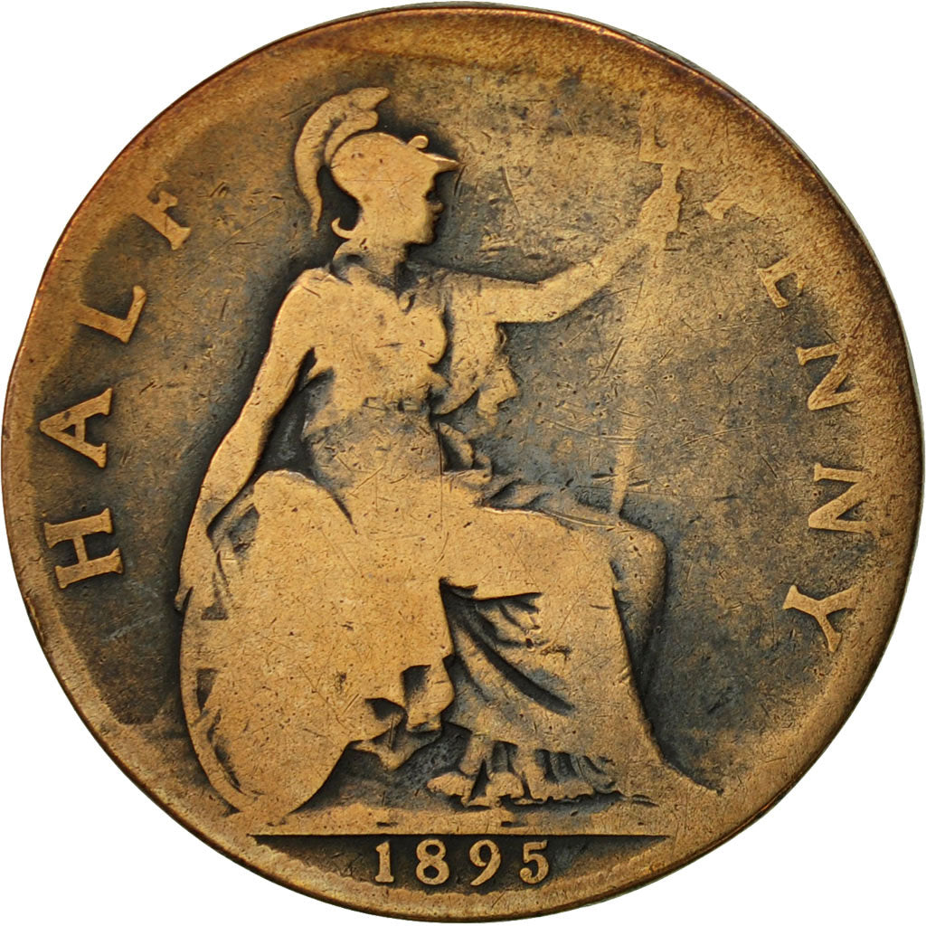 Great Britain, Victoria, 1/2 Penny, 1895, F(12-15), Bronze, KM:789