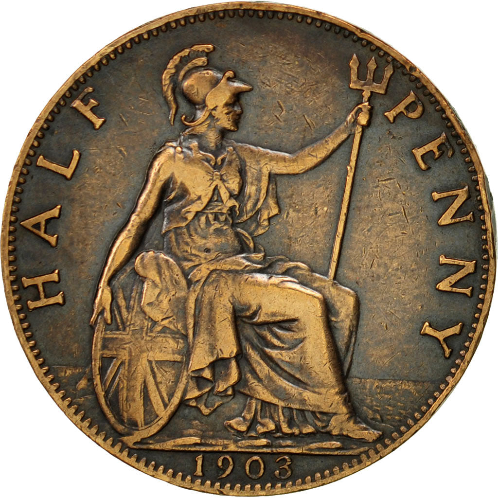 Great Britain, Edward VII, 1/2 Penny, 1903, EF(40-45), Bronze, KM:793.2