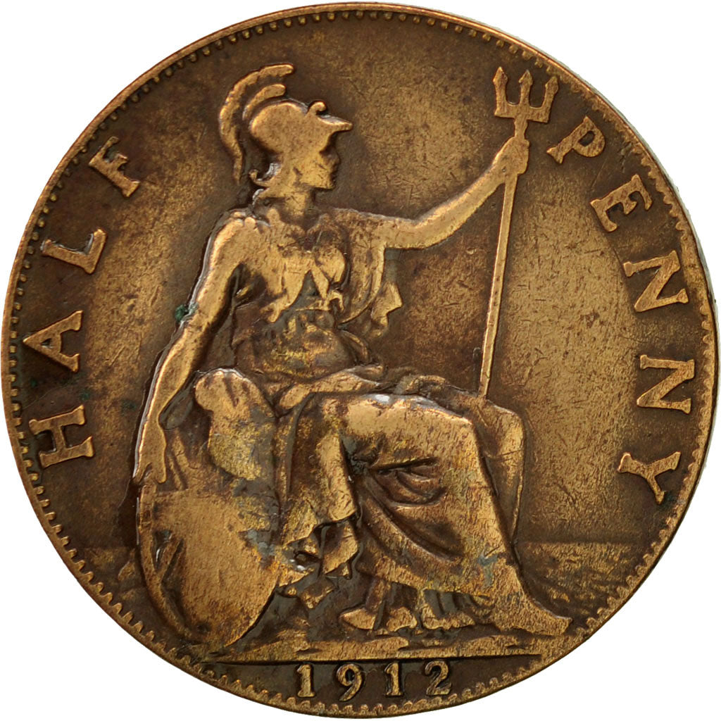 Great Britain, George V, 1/2 Penny, 1912, EF(40-45), Bronze, KM:809
