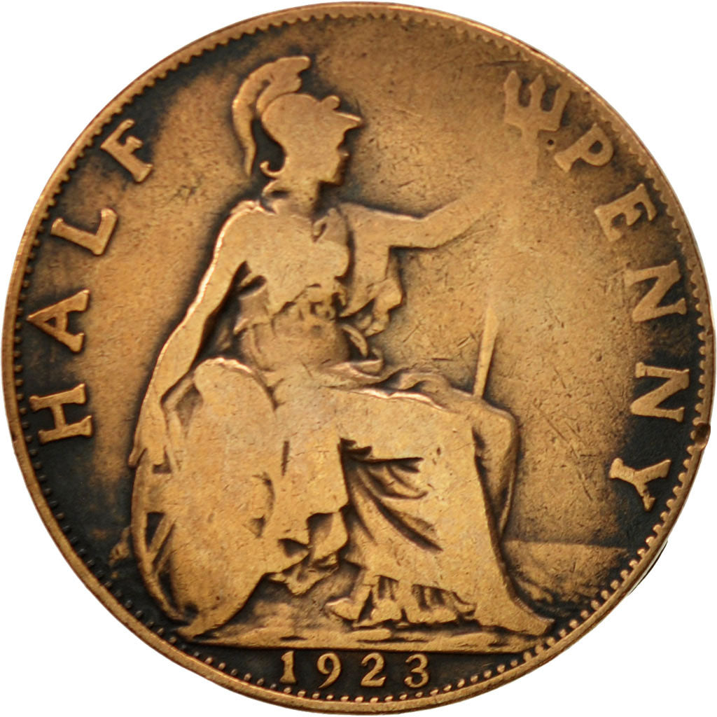 Great Britain, George V, 1/2 Penny, 1923, VF(30-35), Bronze, KM:809