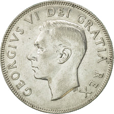 Moneda, Canadá, George VI, 50 Cents, 1951, Royal Canadian Mint, Ottawa, EBC