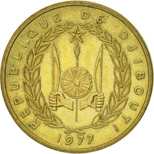 Moneda, Yibuti, 10 Francs, 1977, Paris, EBC, Aluminio - bronce, KM:23