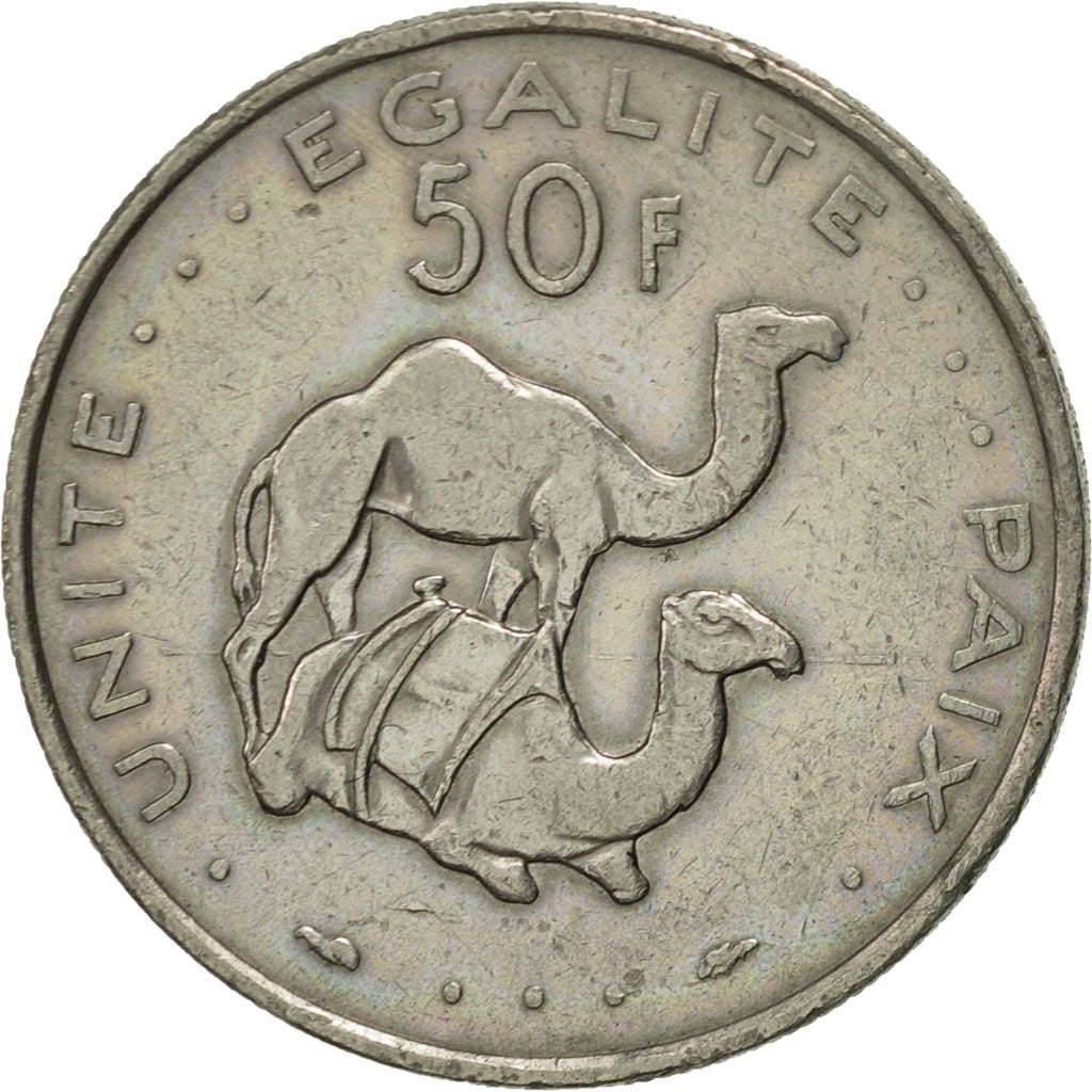 Coin, Djibouti, 50 Francs, 1989, Paris, AU(55-58), Copper-nickel, KM:25