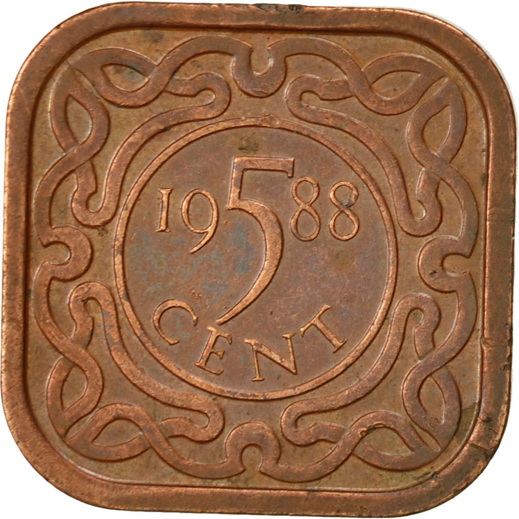 Coin, Surinam, 5 Cents, 1988, AU(50-53), Copper Plated Steel, KM:12.1b