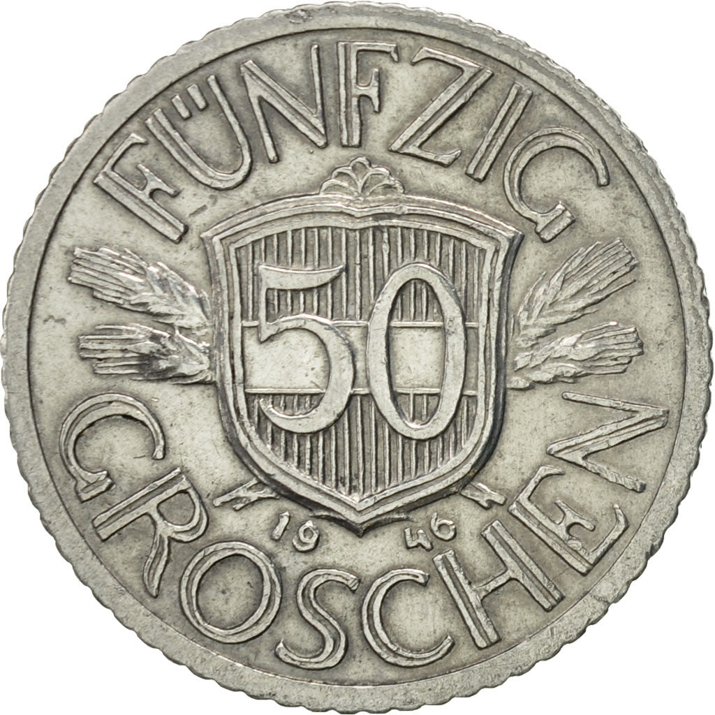Coin, Austria, 50 Groschen, 1946, AU(55-58), Aluminum, KM:2870