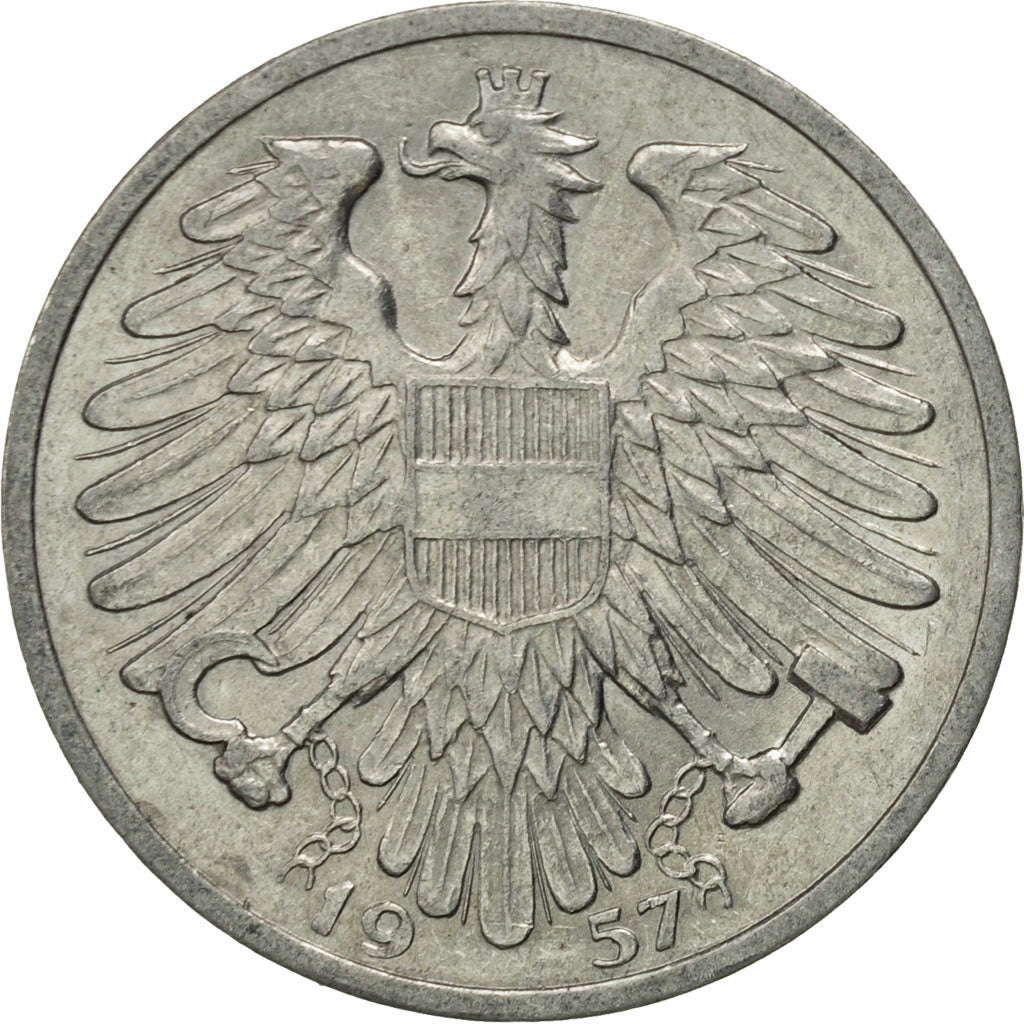 Coin, Austria, Schilling, 1957, AU(50-53), Aluminum, KM:2871
