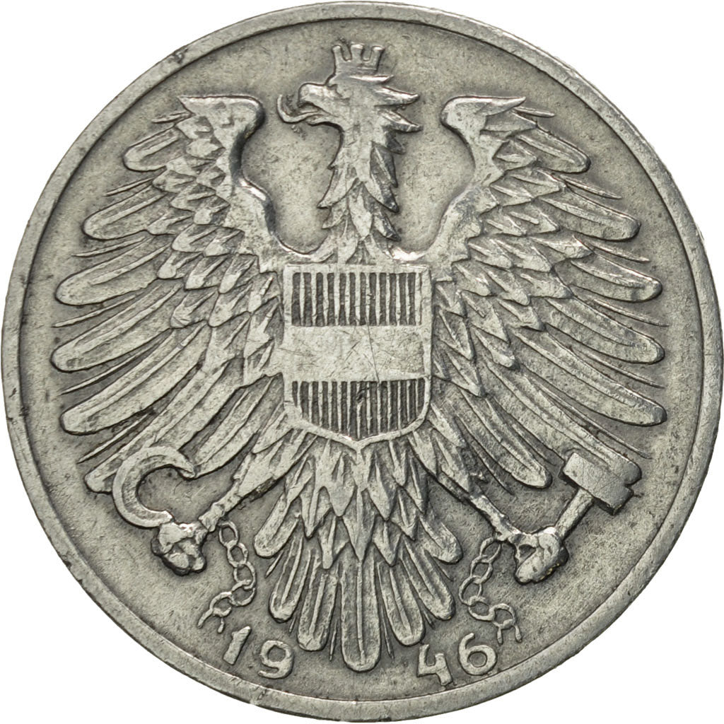 Coin, Austria, Schilling, 1946, AU(50-53), Aluminum, KM:2871