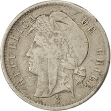 CHILE, 1/2 Centavo, 1873, Santiago, KM #148, VF(30-35), Copper-Nickel, 21, 2.89