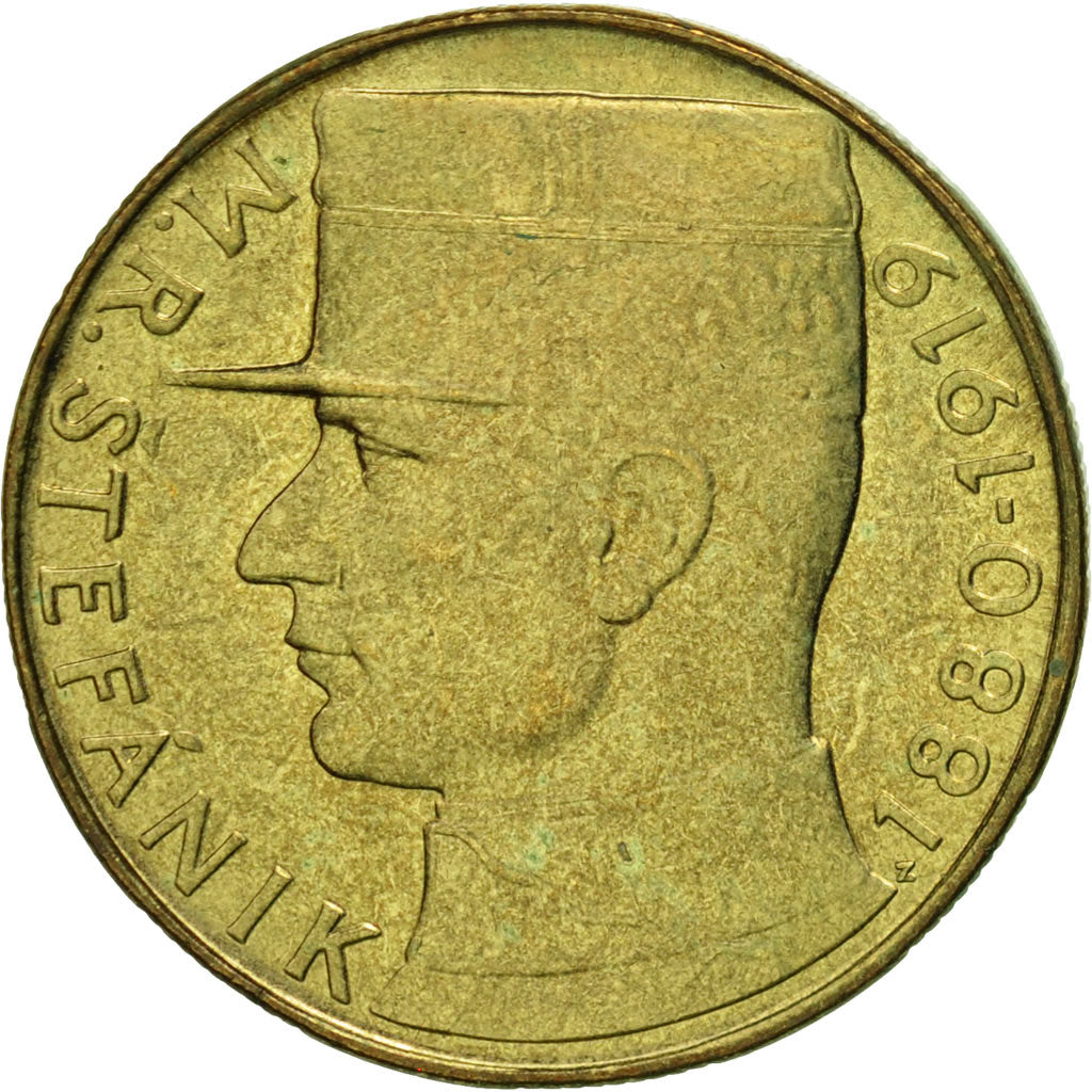 Czechoslovakia, 10 Korun, 1991, AU(55-58), Nickel-Bronze, KM:153