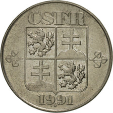 Czechoslovakia, 5 Korun, 1991, AU(55-58), Copper-nickel, KM:152