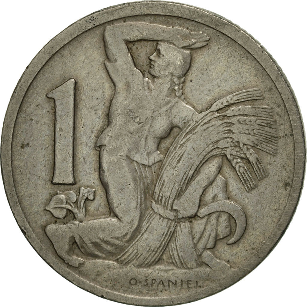 Coin, Czechoslovakia, Koruna, 1922, EF(40-45), Copper-nickel, KM:4