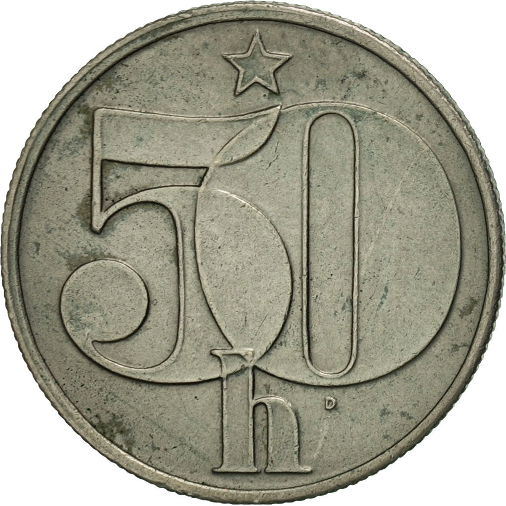 Coin, Czechoslovakia, 50 Haleru, 1978, AU(50-53), Copper-nickel, KM:89